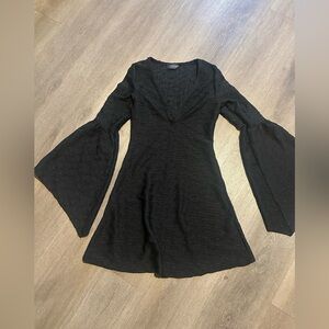 Cider Black Dress With Flare Sleeves Halloween clothes